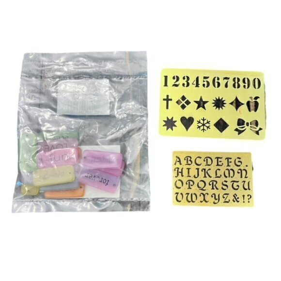 Craft Lot Tags Brass Stencil Kits Scrapbooking Card Making Embellishments 90s - Picture 1 of 5